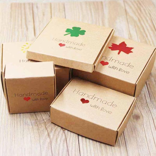 

10 pc kraft brown box gift packaging with pattern bridesmaid gift box sugar case1