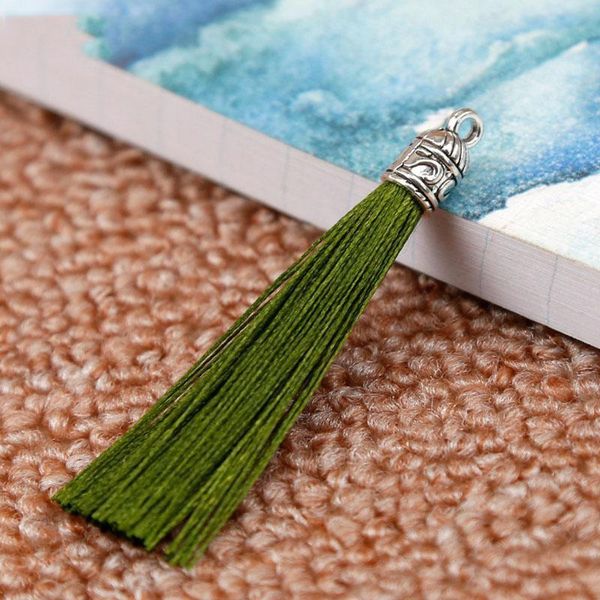 

20pcs lot 26 colors 6cm small silk tassel cords with metal caps earrings tassel charm pendant fit diy jewelry making findings h jllgjm