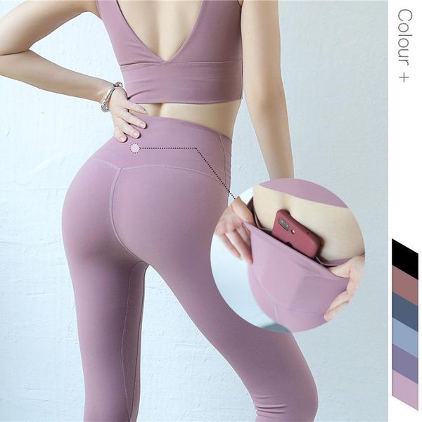 

yoga outfits stitching high waist pants peach hip belly holding running solid color sports slim fit fitness pants1, White;red