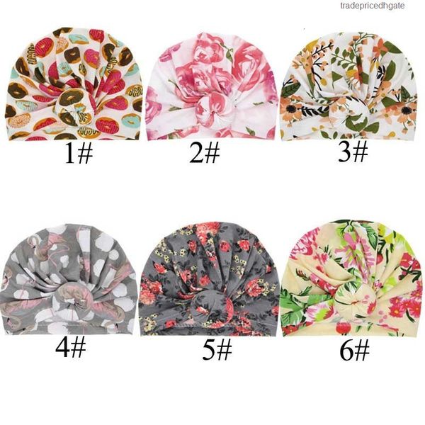 

newborn cap cotton beanie elastic multi donut hat color infant turban baby headband florals hats children accessories c2