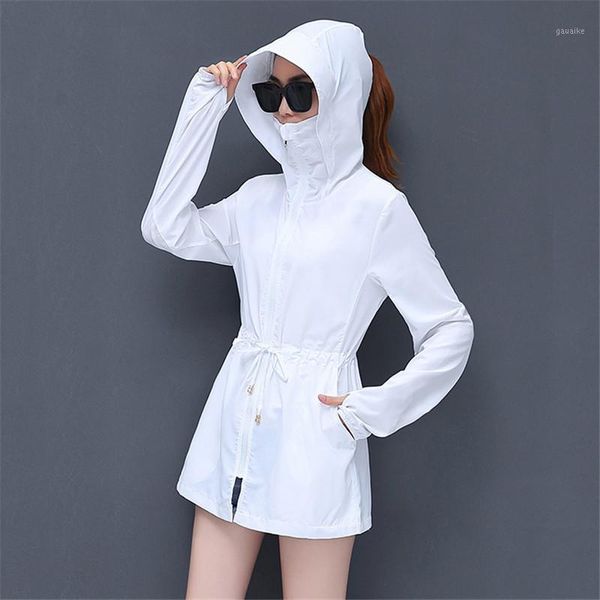 

jacket women white m-4xl plus size riding sunscreen coat 2019 new summer korean ultra-thin uv protection clothing feminina ld9211, Black;brown