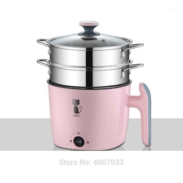 

multifunctional electric cooker heating pan electric cooking pot machine ot noodles rice eggs soup double steamer 220v1