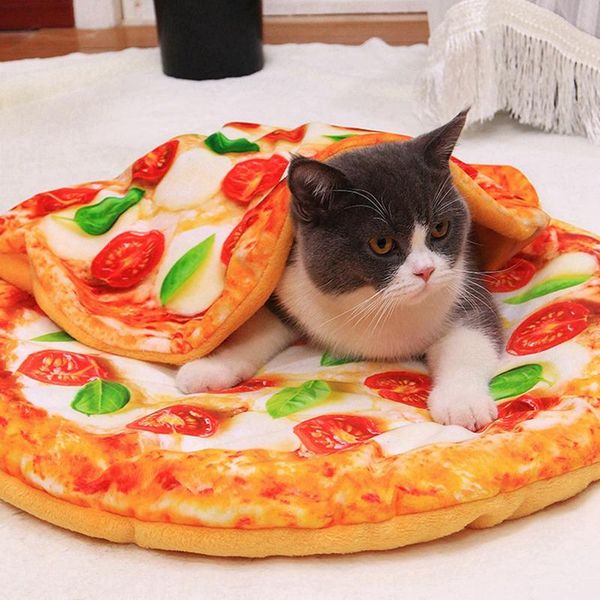 

durable pet dogs cats bed mat blanket kennel teddy four seasons soft toast bread and poached eggs pizza mats