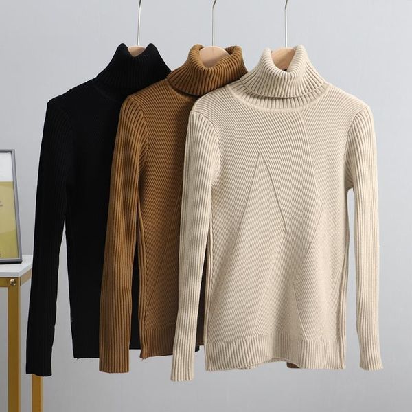 

autumn winter turtleneck women sweater thick short sleeve warm pullover jumper fashion rib knitted female sweater, White;black