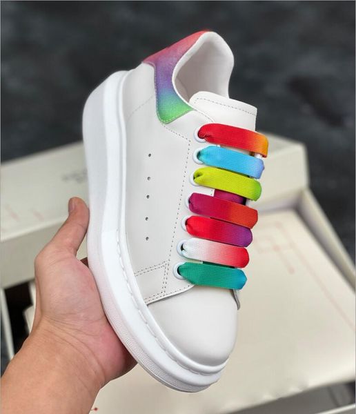 

2021 высочайшее качество повседневные обувь женщины мужские тренеры кожаные платформы площадь площадь повседневная партия espadriilles стари, Black