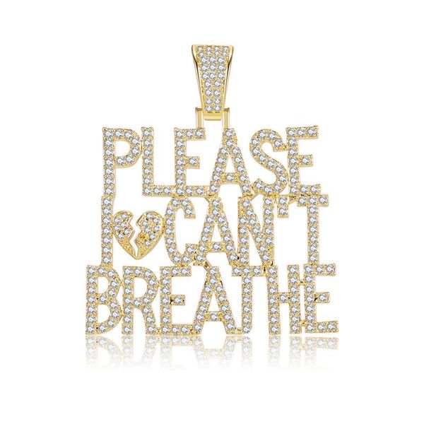 

hip hop men rock necklace rhinestone zircon luxury classic letter pendant chain gift jewelry wedding necklace, Silver