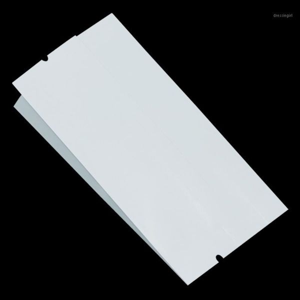 

100pcs/lot 4 sizes white kraft paper aluminum foil flat side gusset package bag mylar heat seal open nuts storage bag1