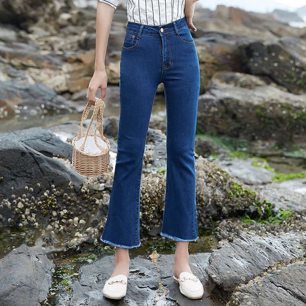 

women's new spring 2020 korean version of slim and versatile pants, Blue