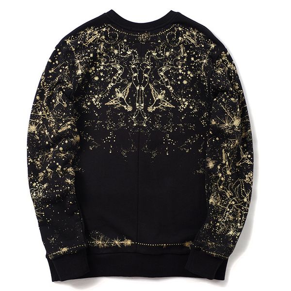 

new high-male completes 2021 yellow star constellation hoodies and sweaters cotton thicken velo kenye # n184 ddle, Black