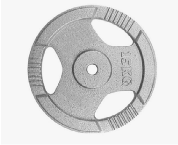 

3 - hole hand - grip cast iron barbell plate pair