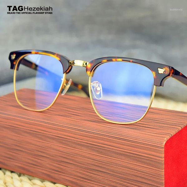 

sunglasses frames wholesale- 2021 fashion tag hezekiah brand optical glasses frame women men computer prescription eyewear oculos de grau re, Silver