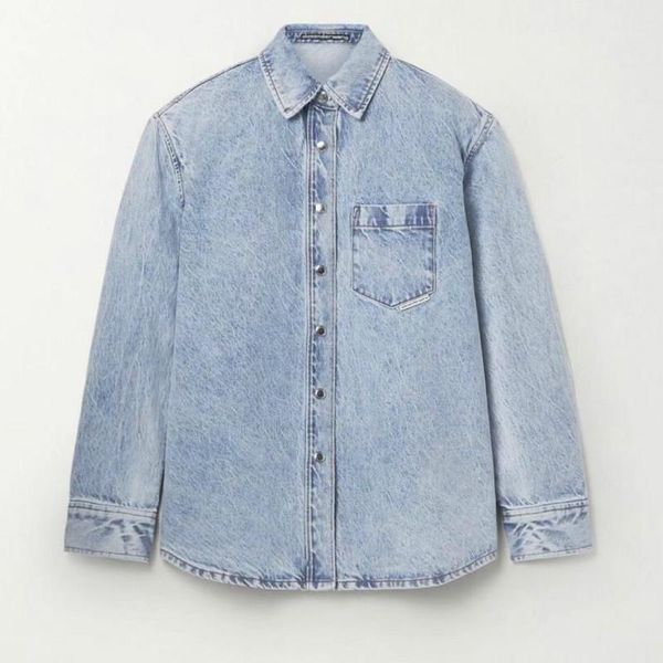 

women shirt spring / summer 2020 new shirt fashionable casual men and women denim jacket1, Black;brown