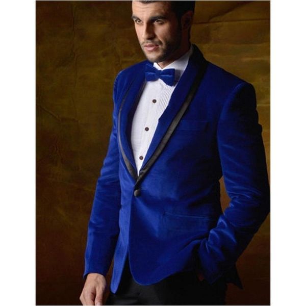 

men's suits & blazers style groom mens velvet jacket groomsmen shawl lapel tuxedos wedding man (jacket+pants), White;black