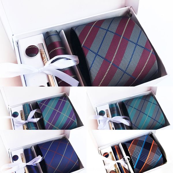 

dlei 2018 man's fashion accessories 8cm box ties ties men classic business jacquard weave for silk neckties paisley corbatas hombre, Black;blue