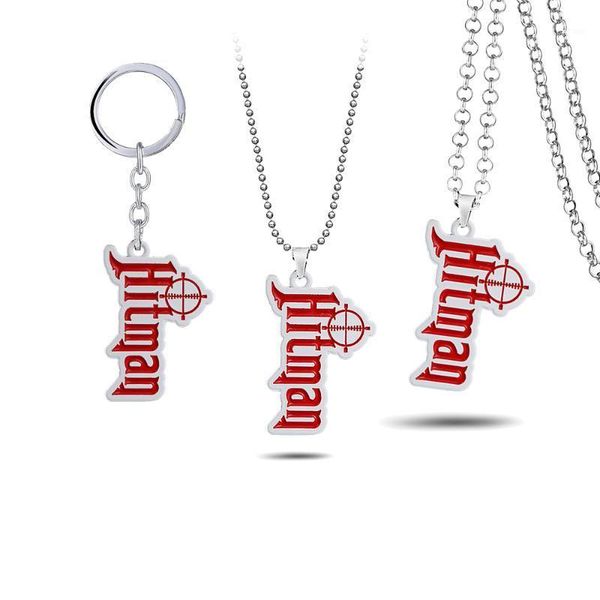 

new game hitman 2 keychain fashion metal pendant choker agent 47 keyrings holder men women llaveros jewelry souvenirs gift1, Silver