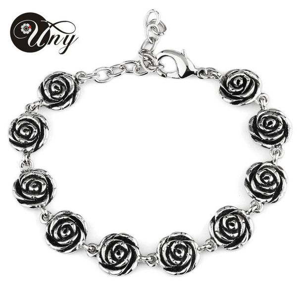 

uny new style fashion vintage unique bracelets women rose alloy design bracelets rhodium plated jewelry ing, Golden;silver