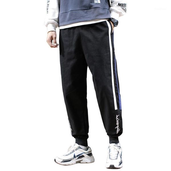 

new fashion pants men loose oversized men's overalls casual track joggers trousers, Black