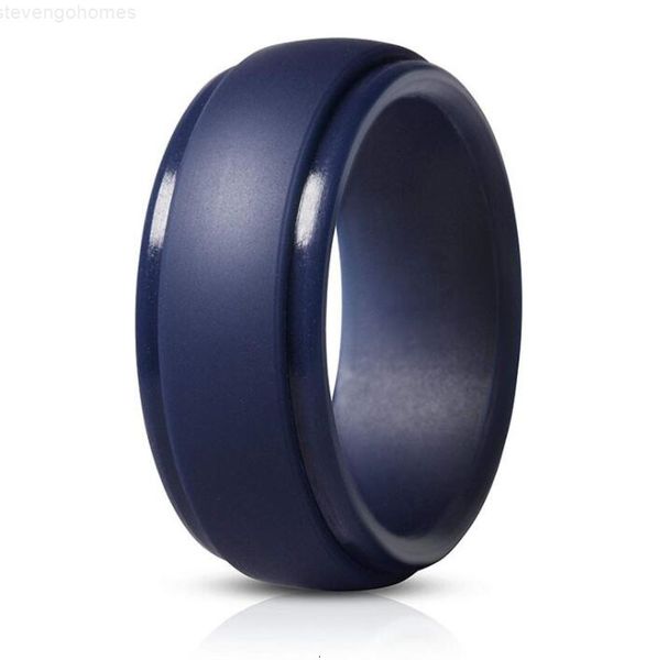 

step 8mm new fashion 8 color combination radian silicone european outdoor sports ring eu size 7 to 13, Silver