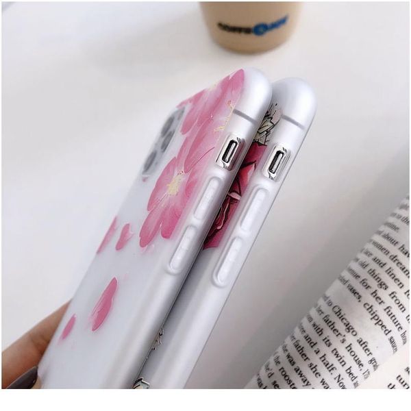 

soft matte 3d relief flower phone for iphone 11 11pro max x xr xs 6 6s 7 8 plus se2 jllwho