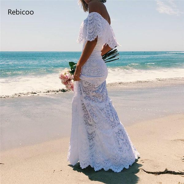 

women dress lace off shoulder slash neck white dress party night beach dresses spring long dresses1, Black;gray