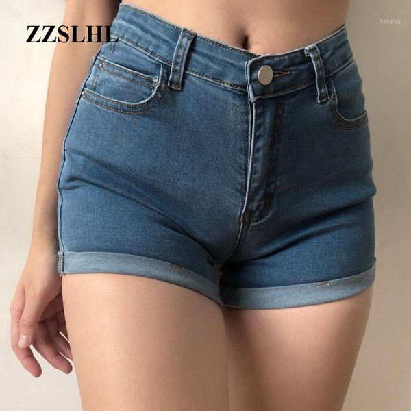

summer denim shorts female tight-fitting stretch denim shorts women's tight-fitting high-waist curling for women 20201, White;black