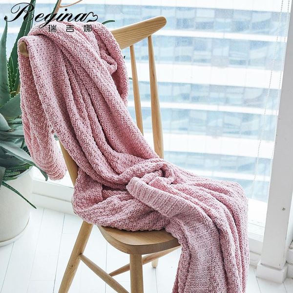 

blankets regina brand cross knitted blanket cozy chenille sofa casual throw protable office nap quilt wearable travel