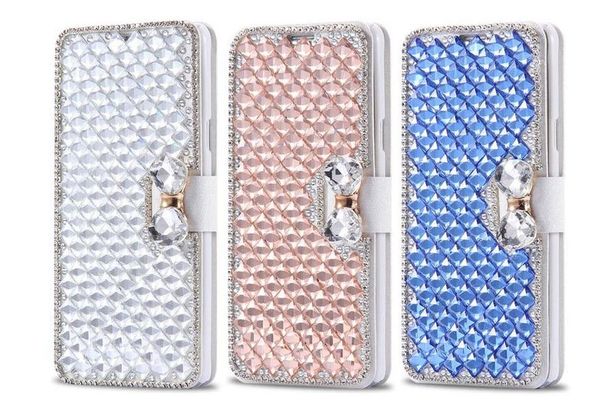 Galaxy S7 Edge Custodia protettiva per cellulare con diamante di lusso Custodia flip cover per Iphone 7 6s plus 5 5C S6 S5 Nota