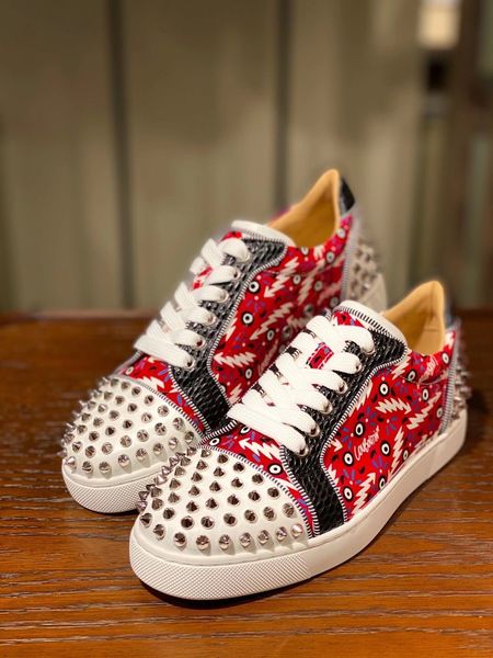 

popular designer junior spikes red bottom sneaker shoes elegant men,women low casual walking outdoor sports eu35-47,with box, Black