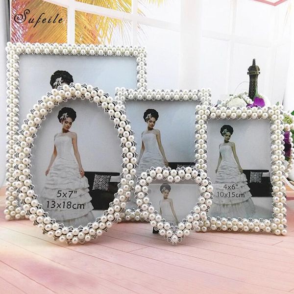 

sufeile современный креативный европейский styl photo wall рамка hd стекло 8 дюймов фото фоторамка перл diamond wedding photo frame d50 bbya