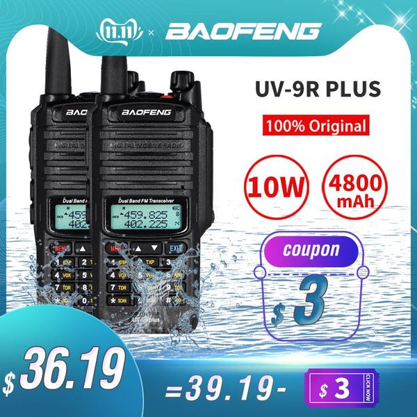 

10w baofeng uv-9r plus walkie talkie waterproof portable cb ham radio uv 9r plus dual band hf transceiver transmitter