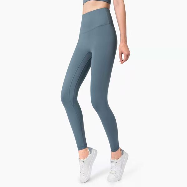 

2020 new europe and america high waist anti flanging lu-20 yoga pants new no embarrassment one piece hip lifting peach pants, White;red