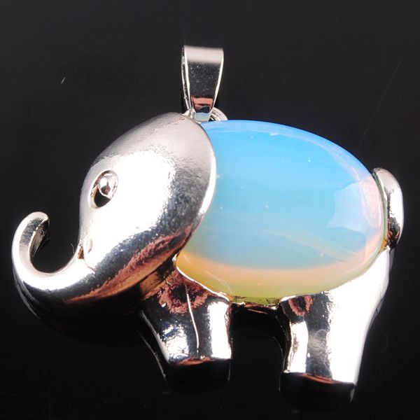 WOJIAER 10 Stück Naturstein Elefant Rosenquarz Anhänger für DIY Frauen Halskette Ohrring Zubehör Schmuckherstellung BN370