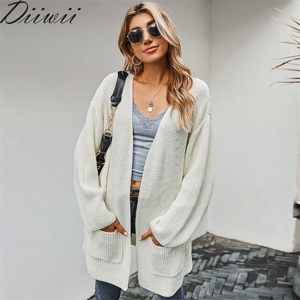 

diiwii style autumn winter fashion women sweater thick cardigan coat 201202, White;black