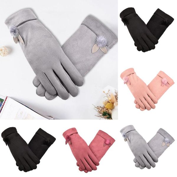 

five fingers gloves mittens women' winter suede warm with t-ouch screen outdoors multiple colors available man, Blue;gray