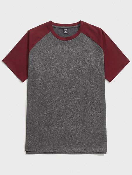 

men colorblock raglan sleeve tee 21xr#, White;black