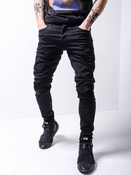 

men solid slant pocket wash jeans f0tg#, Blue