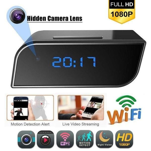 

hd 1080p wireless wifi ip camera motion security alarm clock ir cam