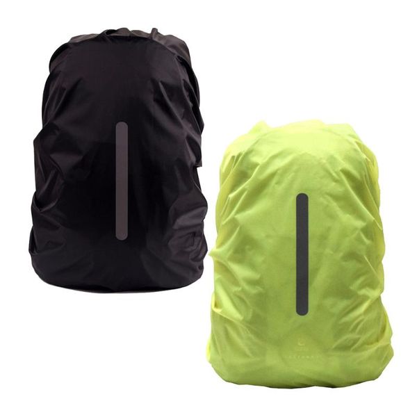 

outdoor bags 2 pcs waterproof backpack reflective rain cover 8-17l night safety light bag for camping hiking climbing (size xs, black
