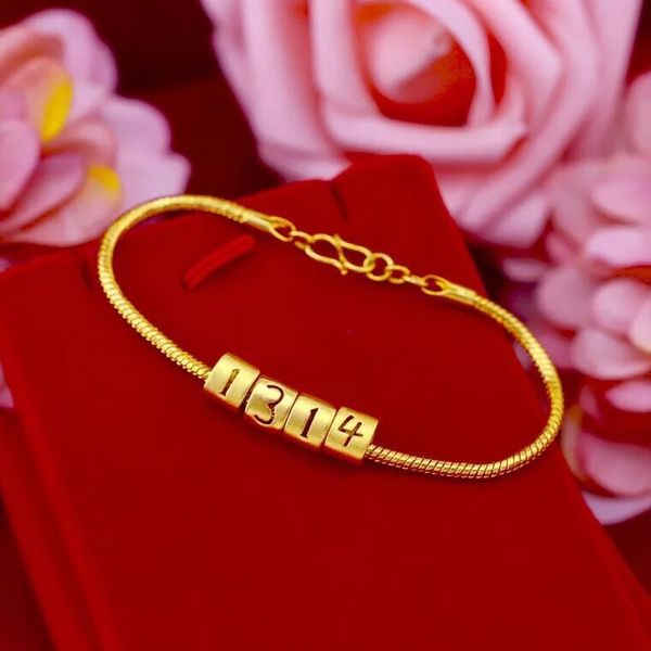 

1314 authentic 999 24k gold bracelet men and women couple 520, Golden;silver
