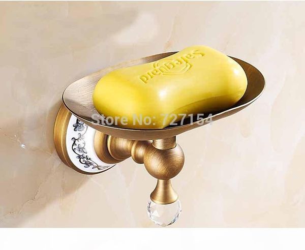 

classic antique brass soap dish holder soap plate wall mounted ceramic base holder