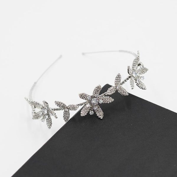 

korean trendy clear crystal hair band hoop rhinestone headband new fashion snowflake full rhinestone metal hair accessories 876, Golden;silver