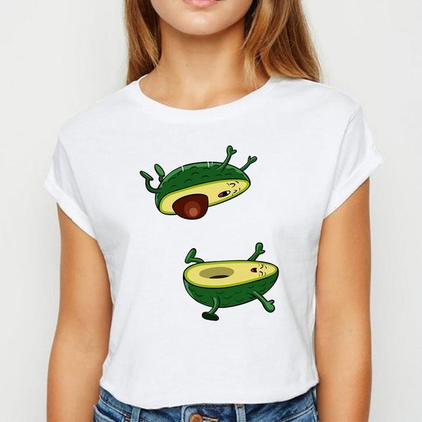 

new t-shirt female vegan avocado hug t-shirts trendy spring summer tee shirt fashion comfortable vestidos round neck tshirt, White