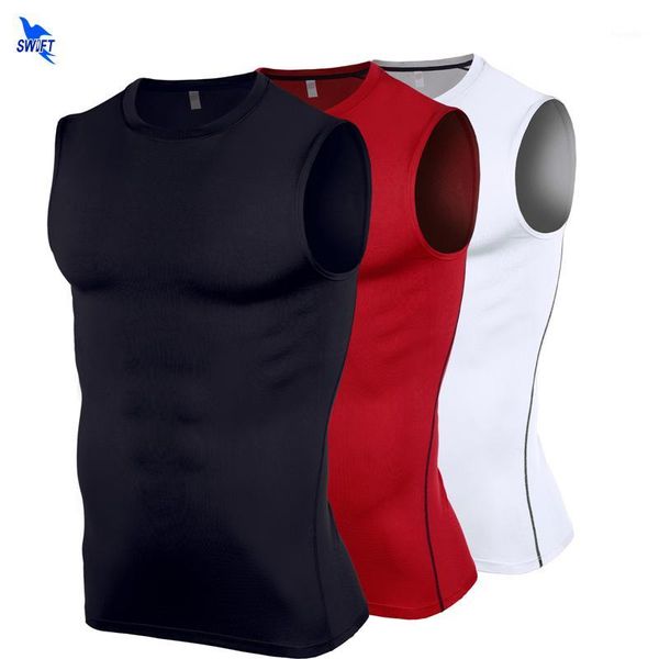 

running jerseys men's sportswear quick dry outdoor shirts sleeveless gym fitness tank compression high elastic sport jogging vest1, Black;blue