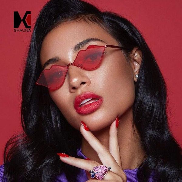 

sunglasses shauna unique lip sharp for women clear red shades uv400, White;black