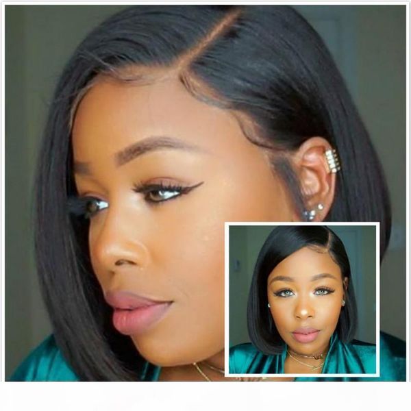 

lace bob straight hair wigs brazilian virgin hair straight lace front human hair wigs swiss lace frontal wig gaga queen, Black;brown