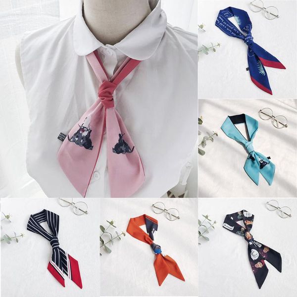 

vintage elegant designs chiffon feel ladies small square head neck scarf men women all-match european and american, Blue;gray