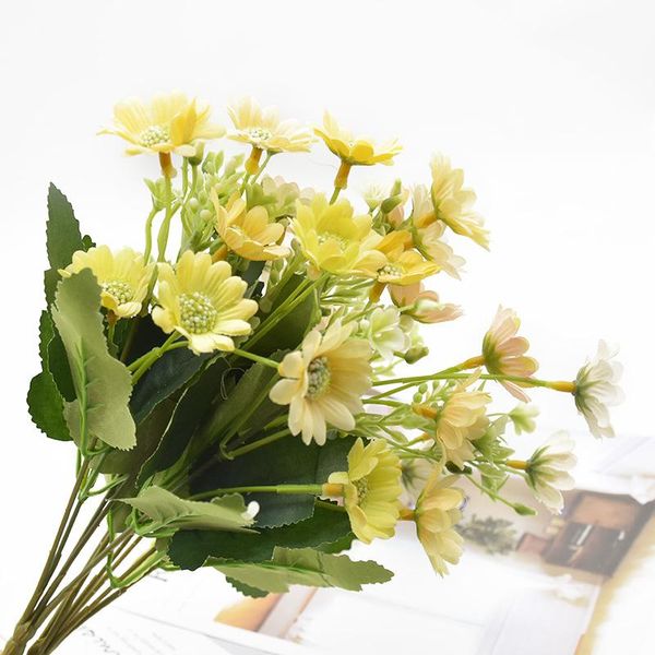 

33cm 6 forks 15 heads artificial chrysanthemum houseplant home decoration accessories diy wedding christmas bonsai dining table f bbyaxr