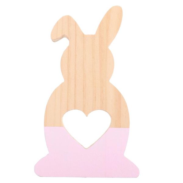

1pc hollow out adornment wooden deskdecor easter party ornament