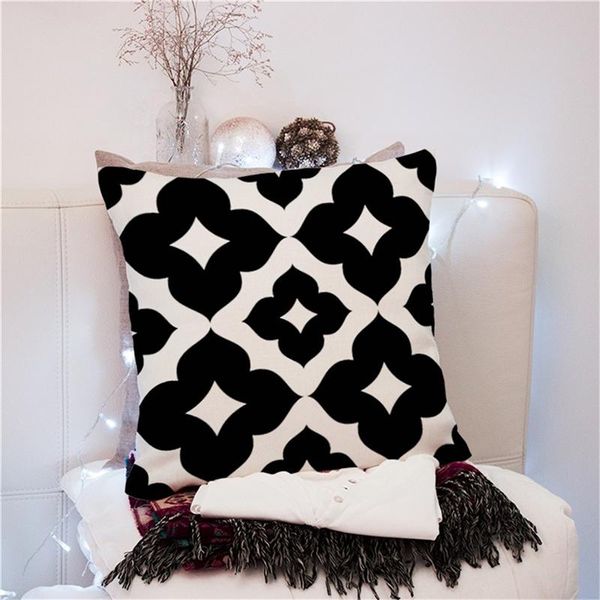 

cushion/decorative pillow black white geometric pillowcase simple stylish bedroom sofa car linen throw case striped decorative square cushio