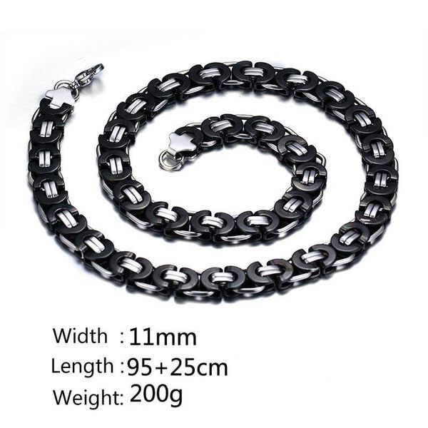 

ruiyi steel necklace gcbl47 sell man 10mm magnet stone 3 color 95+25cm big chain grain texture gold different style, Silver